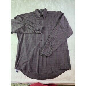 IZOD Men's 16.5 - 34/35 Large Long Sleeve Plaid Button Down Shirt‎